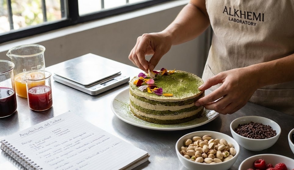 tarta hecha con almendra