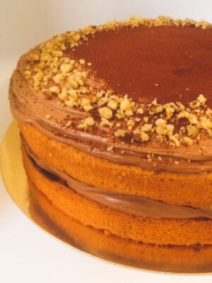 Tarta vainilla y chocolate vegan