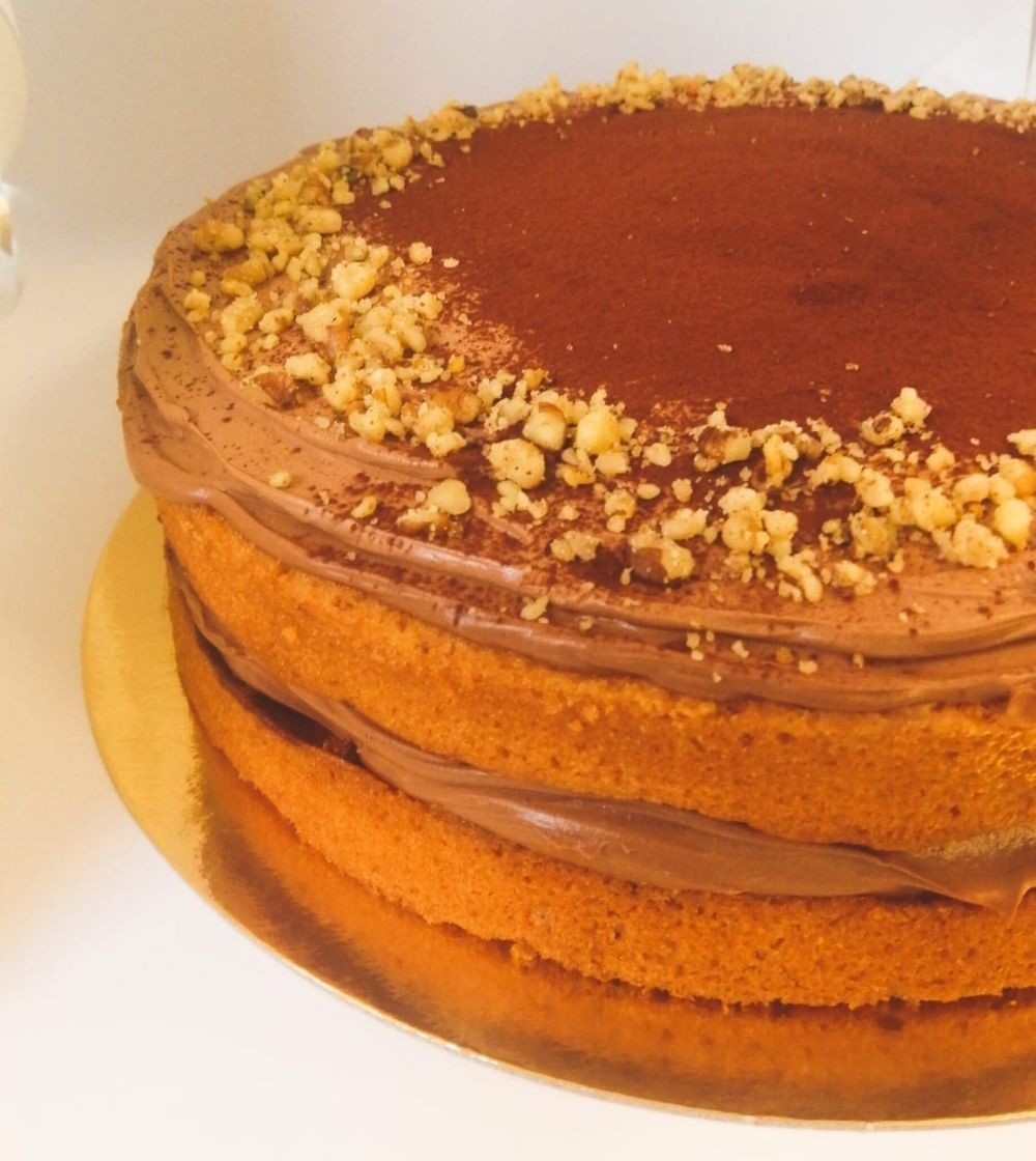 Tarta vainilla y chocolate vegan