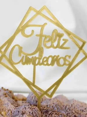 Topper Feliz Cumpleaños - Dorado