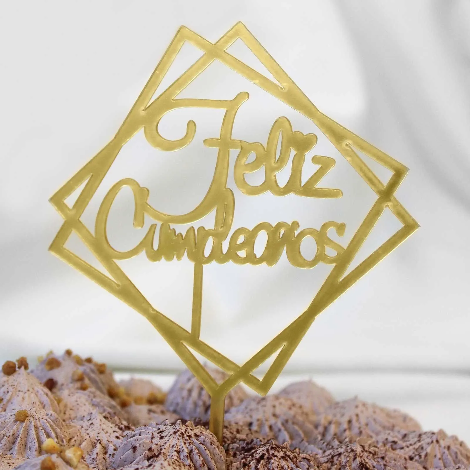 Topper Feliz Cumpleaños - Dorado