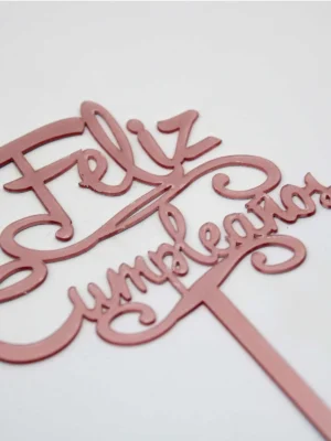 Topper Feliz Cumpleaños - Rosa